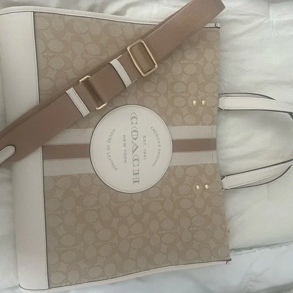 Coach Signature Beige and Cream Tote - Picture 6 of 10